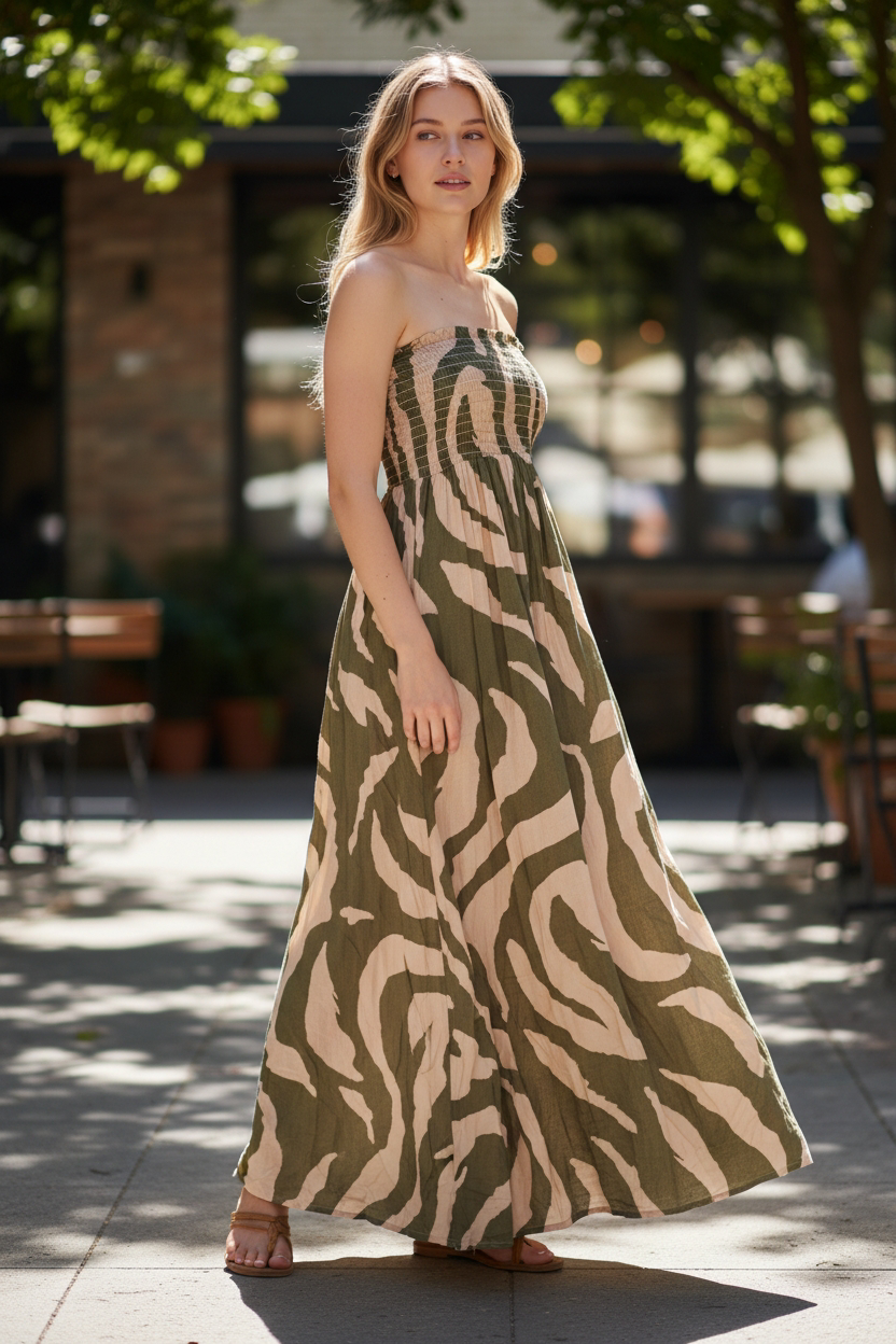 VESTIDO STRAPLESS PRINTS