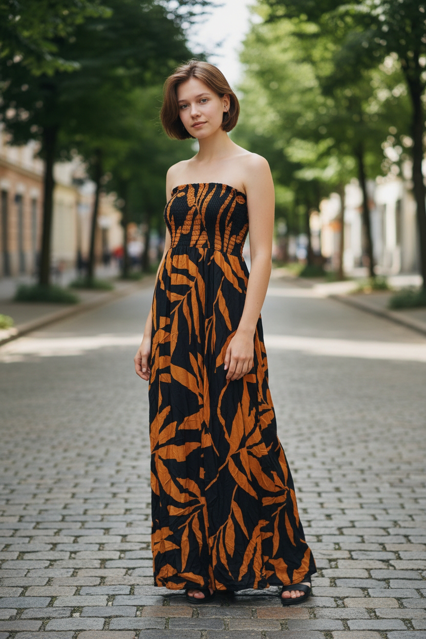 VESTIDO STRAPLESS PRINTS