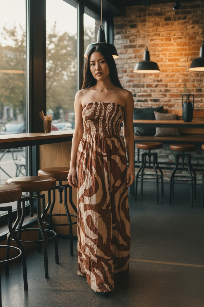 VESTIDO STRAPLESS PRINTS