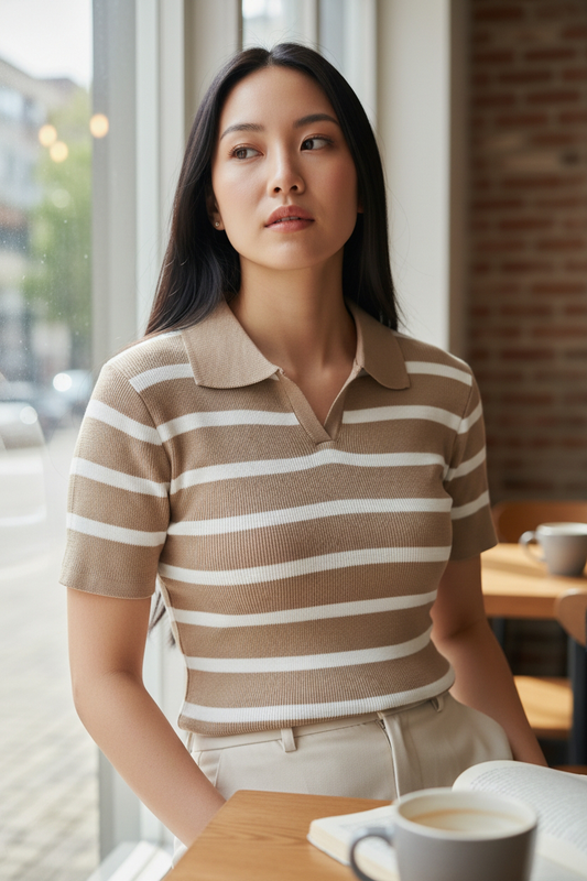 KNITWEAR VERANO CAMISERO A RAYAS