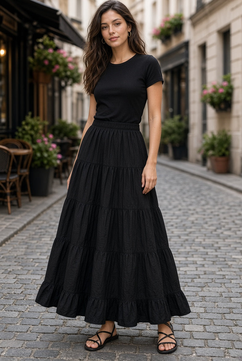 FALDA 3 PLIEGUES LINO